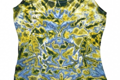 Women's Tie Dyed Tank Top - Black Gold Crinkle